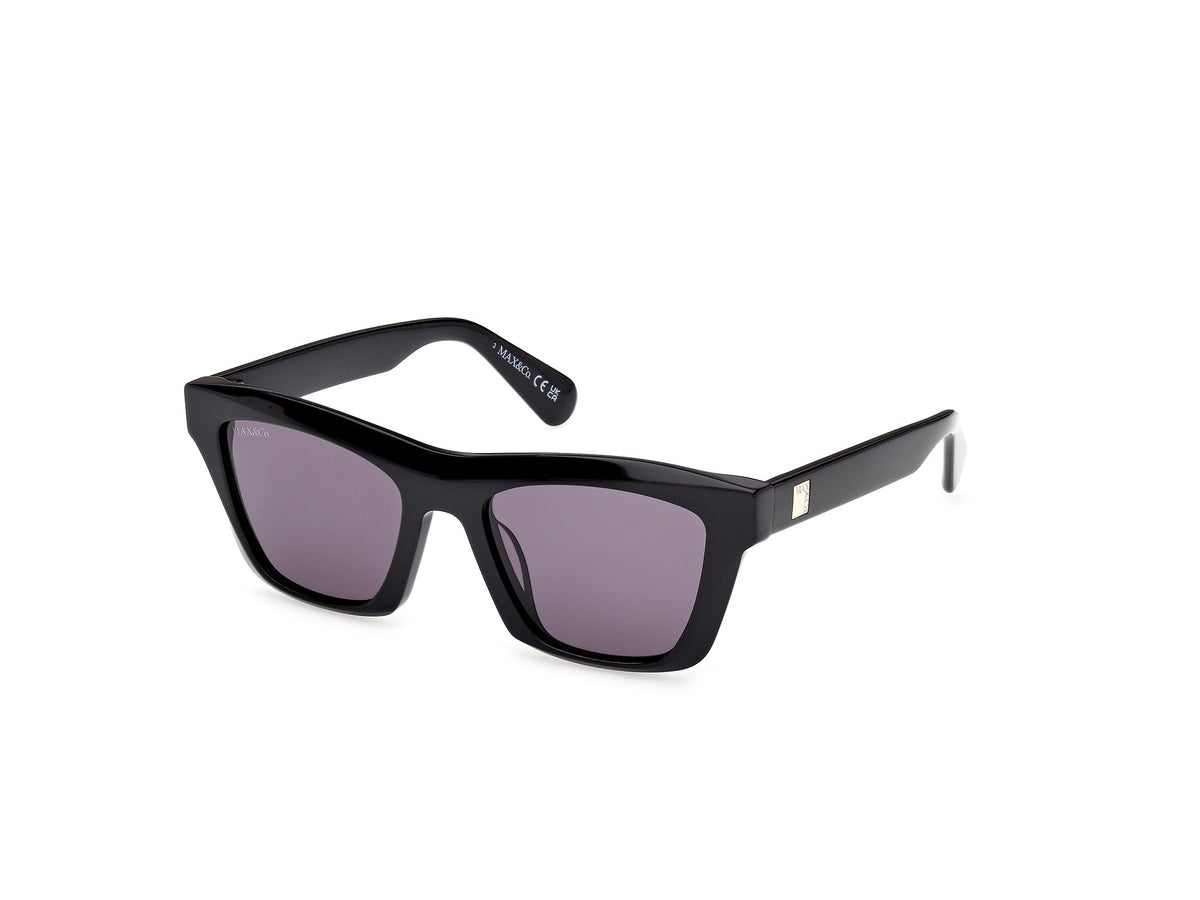 MAX&Co MO0145 01A Woman Sunglasses Acetate Black Smoke Squared Normal