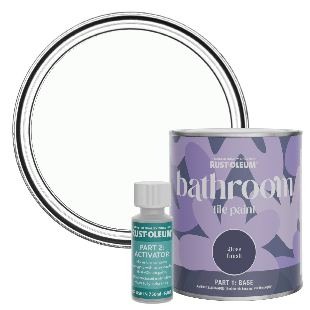Rust-Oleum White Gloss Bathroom Tile Paint - Moonstone 750ml