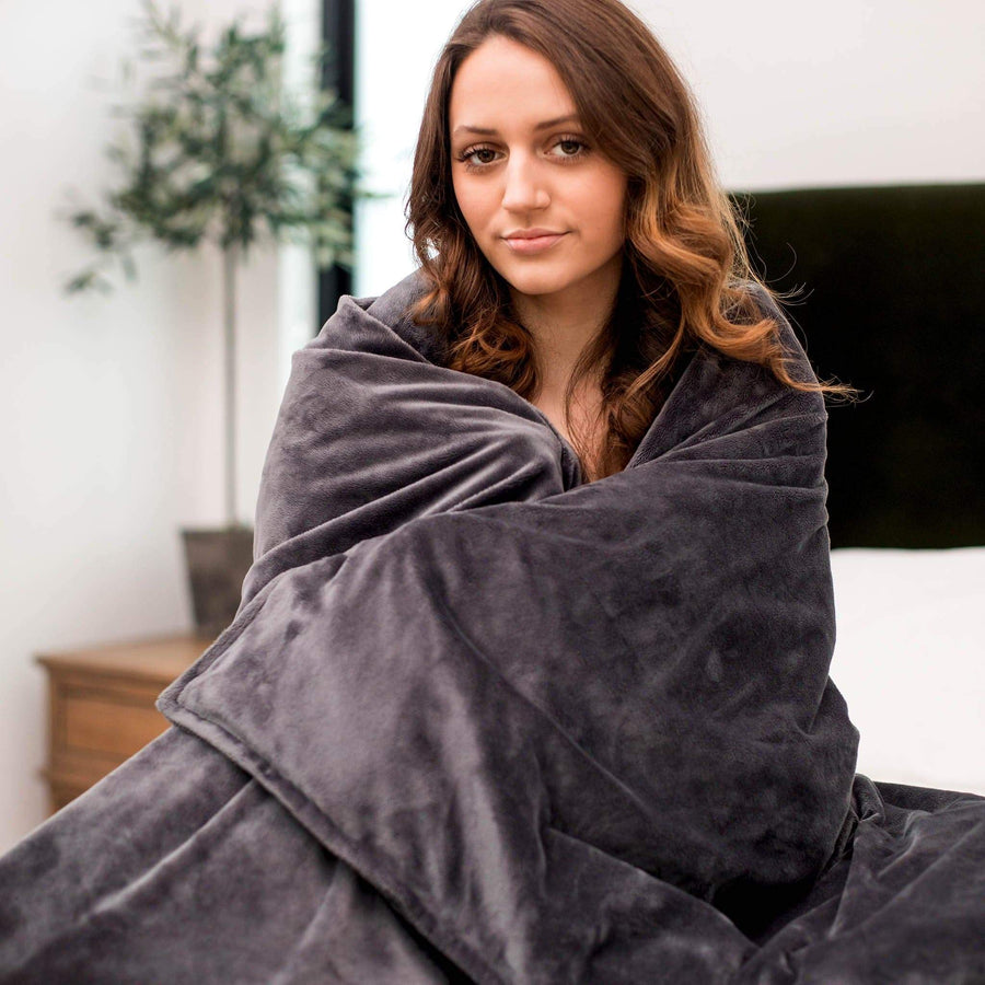 Charcoal Gray Plush Duvet Cover - Kids (38"x50")