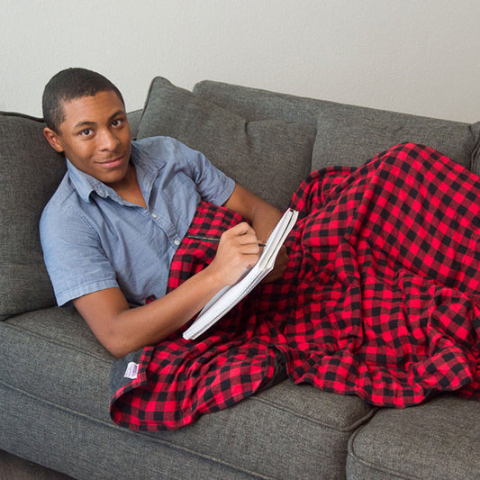 Big Red Flannel Weighted Blanket - Kids (38"x50") / 5lbs