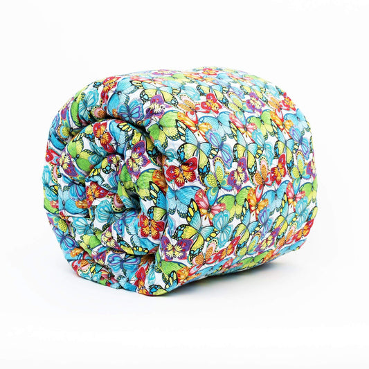 Green and Blue Butterflies Weighted Blanket - Twin 42x72" / 12 lbs
