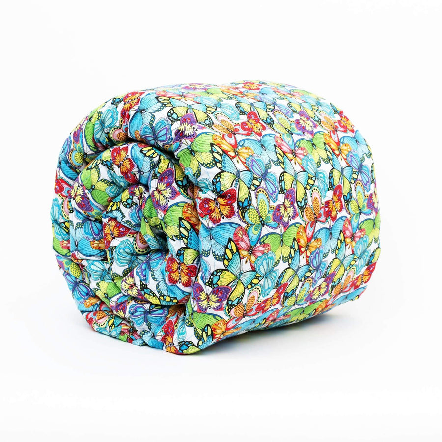Green and Blue Butterflies Weighted Blanket - Twin 42x72" / 12 lbs