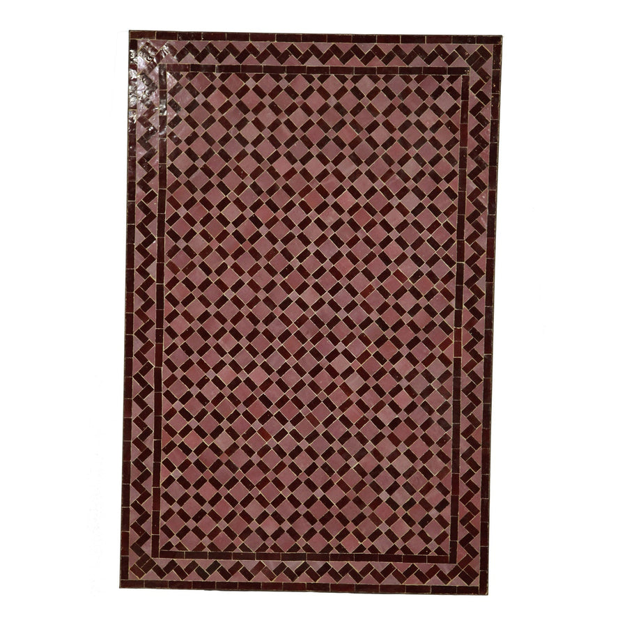 Mosaik-Esstisch 120x80 Kachel Bordeaux
