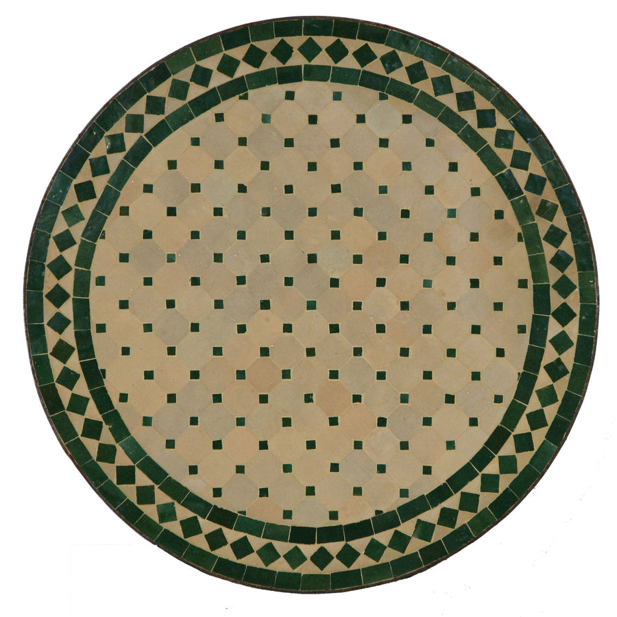 Mosaik Bistrotisch Rund 70 cm Grün/Raute