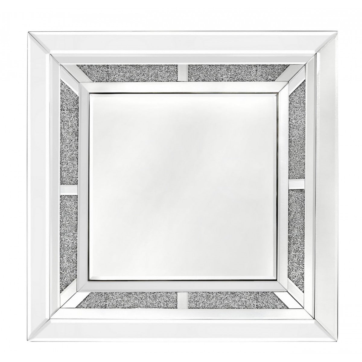 Square Inlaid Crystal Wall Mirror