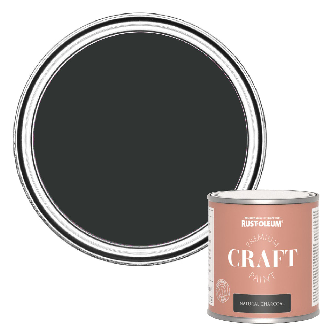 Rust-Oleum Black Premium Craft Paint - Natural Charcoal 250ml