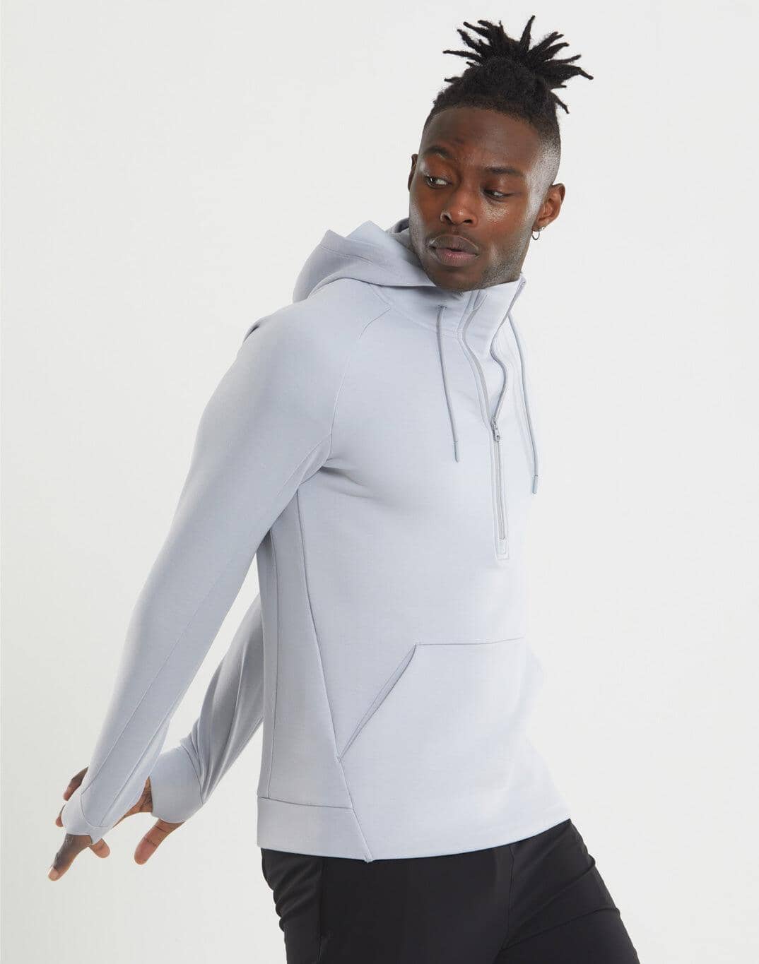 Neo Half-Zip Hoodie in Marble Grey - X-Large / Marble Grey