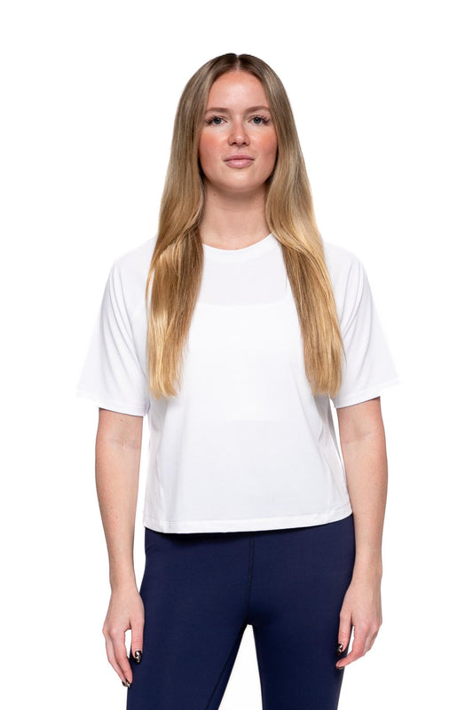 Shadow  Stripe Boxy T-Shirt - White / Small