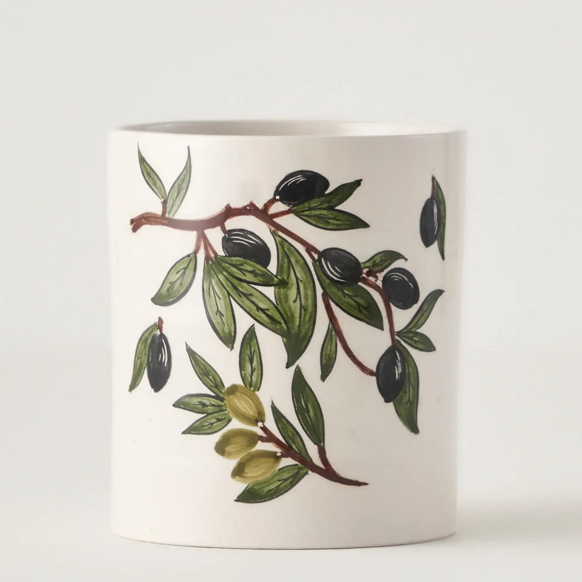 Olive Ceramic Utensil Holder
