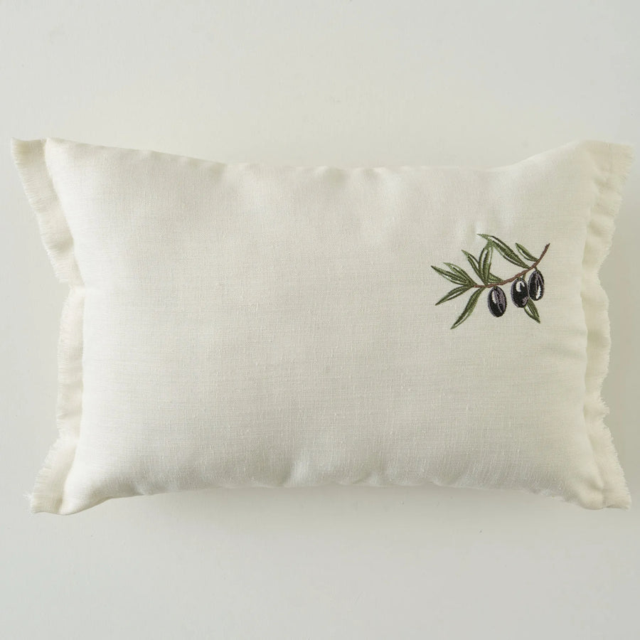 Olive Embroidered Cushion Cover