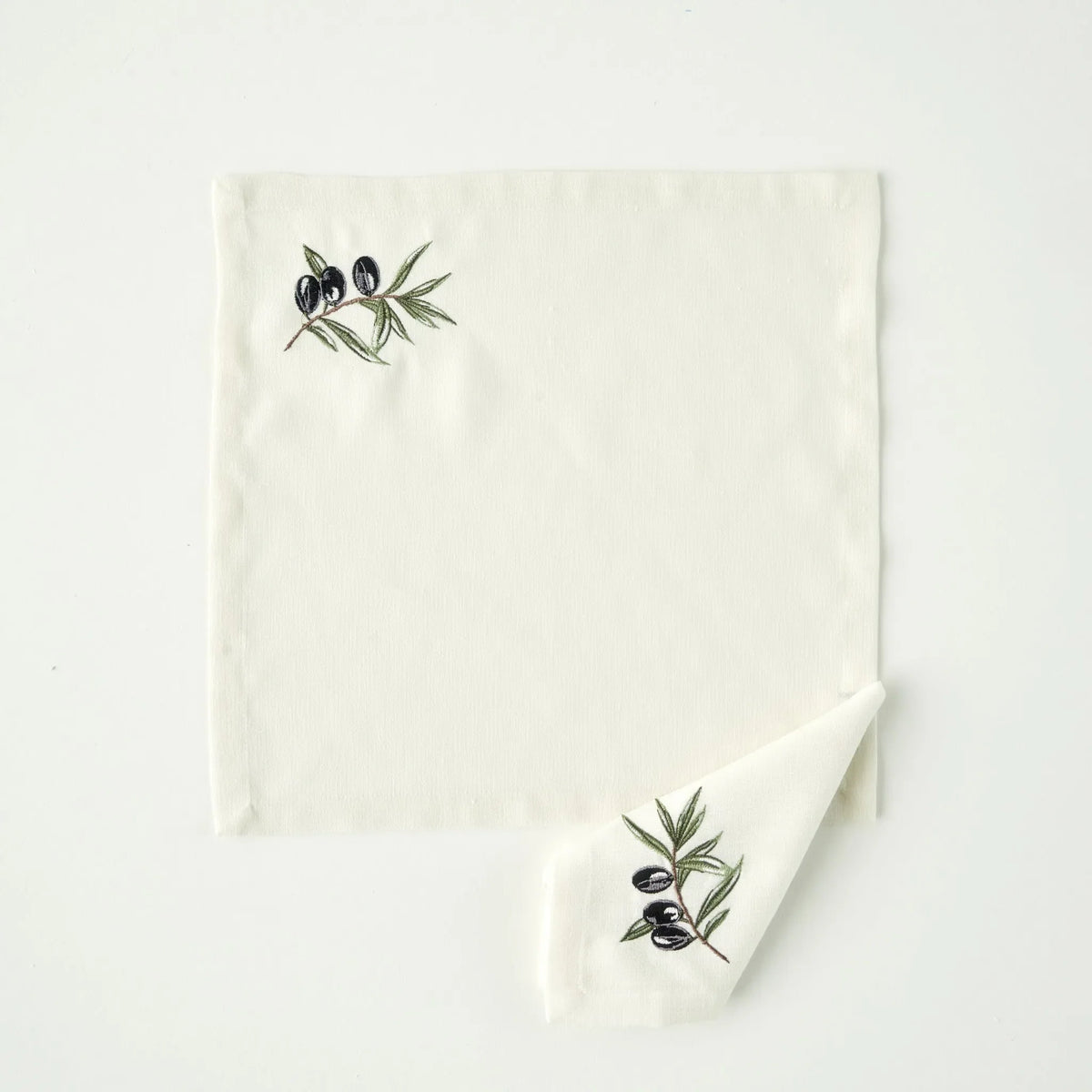Olive Embroidered Napkin
