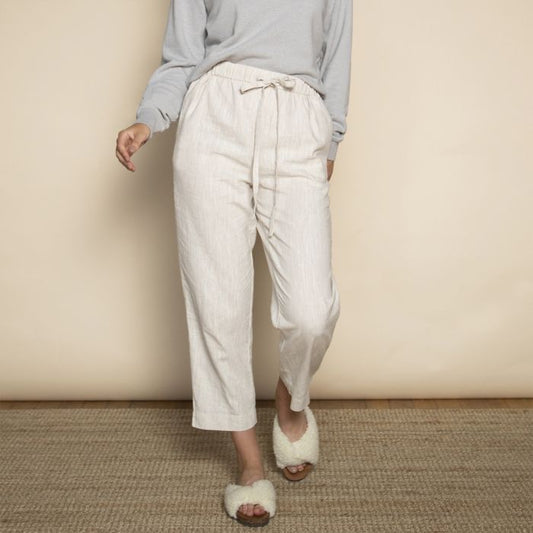 Dip & Doze Organic Cotton & Hemp Cropped Lounge Trousers Oat / S