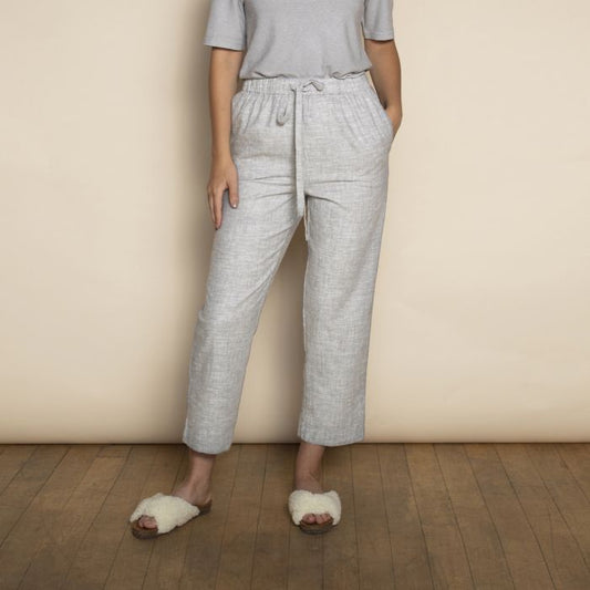 Dip & Doze Organic Cotton & Hemp Cropped Lounge Trousers Lunar Grey / S
