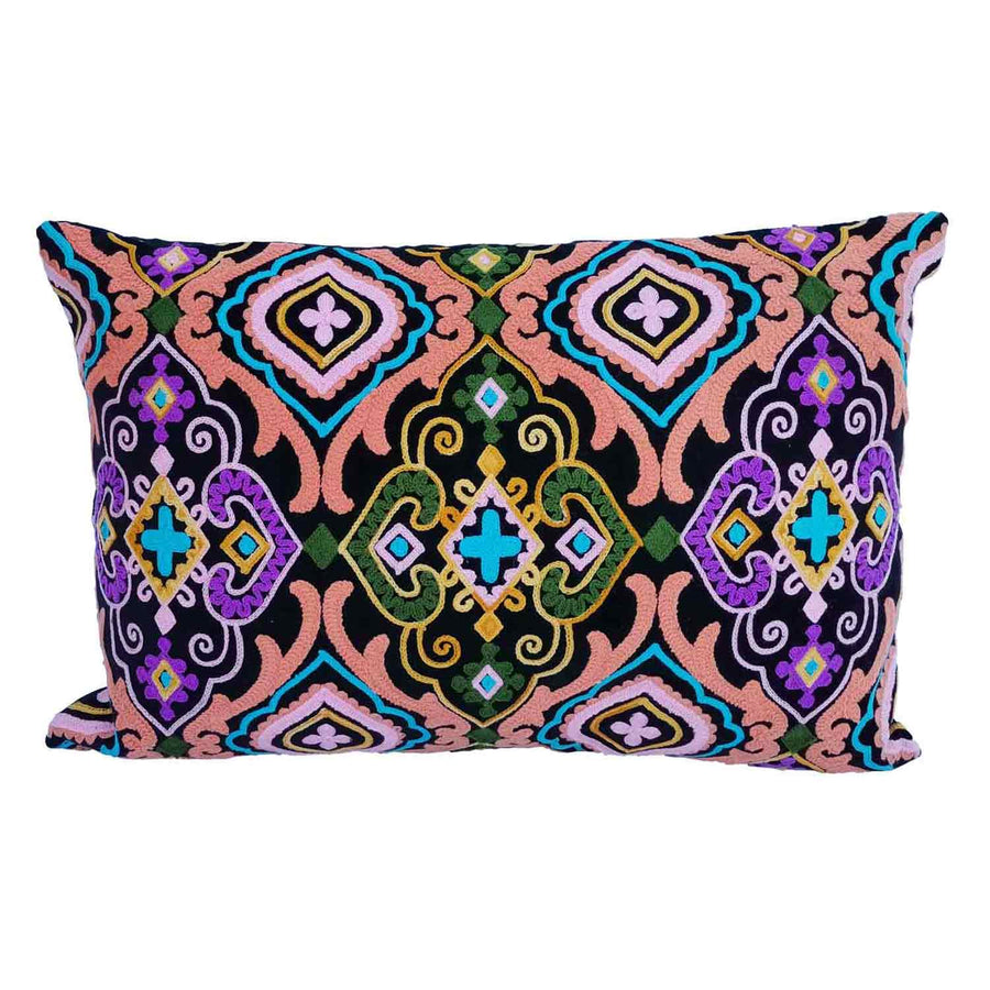 Mandala Samt Kissen Lola - Schwarz