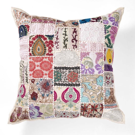 Indisches Patchwork Kissen Mar - Beige