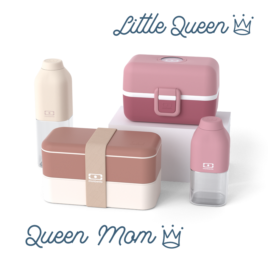 Set Lunchboxen Eltern-Kind "Queen Mom/Little Queen" rosa