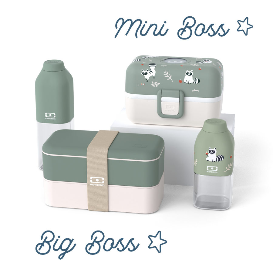 Set Lunchboxen Eltern-Kind "Big Boss/Mini Boss" grün