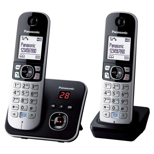 Panasonic KX-TG 6822 Cordless Phone, Twin Handset with Answer Machine