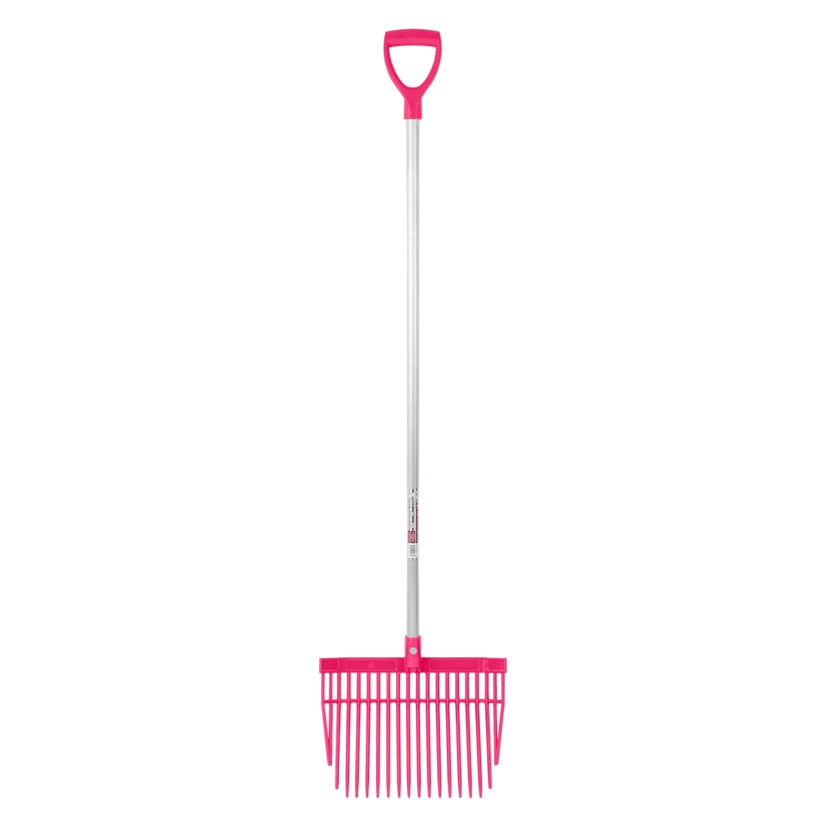 PC Bedding Fork with D Handle | Lightweight Stable and Yard Mucking Out Fork - Pink