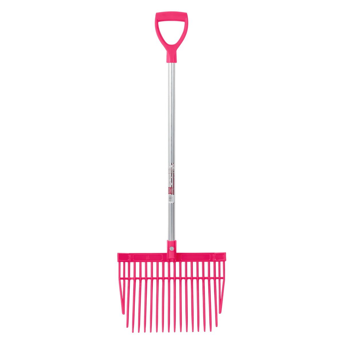 PC Bedding Fork with Short D Handle | Lightweight Stable and Yard Mucking Out Fork - Pink