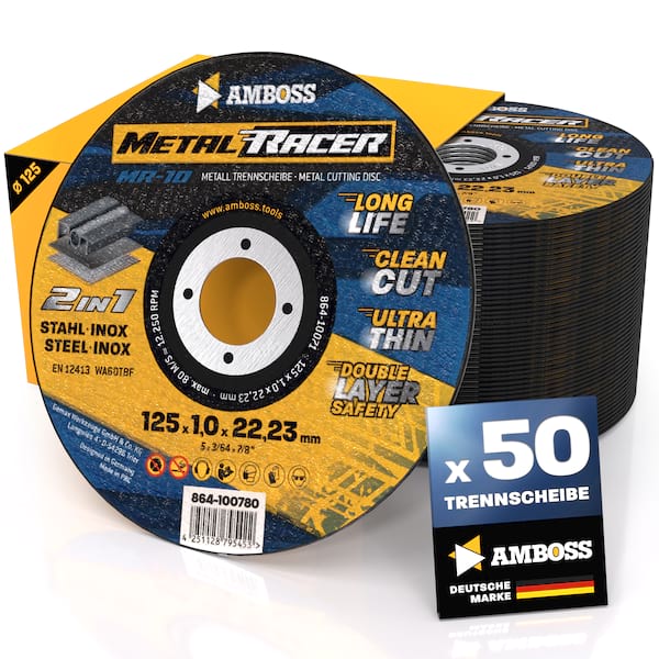 50x Amboss Metal Racer Trennscheibe | Ø125 mm - 1 mm -  22.23 mm |