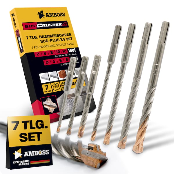 SDS-Plus 4 Schneider Set 7tlg GL110mm 5. 6. 8mm   GL160mm 6. 8. 10. 12mm