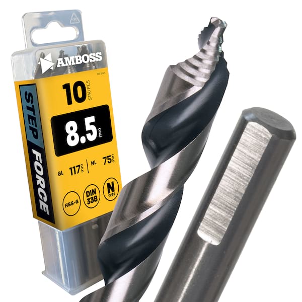 10 x HSS-G STEP Force Metallbohrer DIN 338 - Ø:8.5 mm
