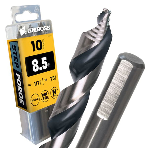 10 x HSS-G STEP Force Metallbohrer DIN 338 - Ø:8.5 mm