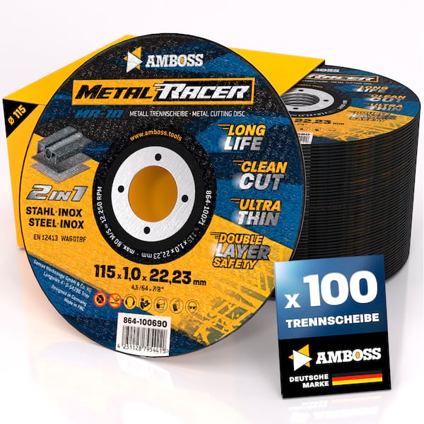 100x Amboss Metal Racer Trennscheibe | Ø115 mm - 1 mm -  22.23 mm |