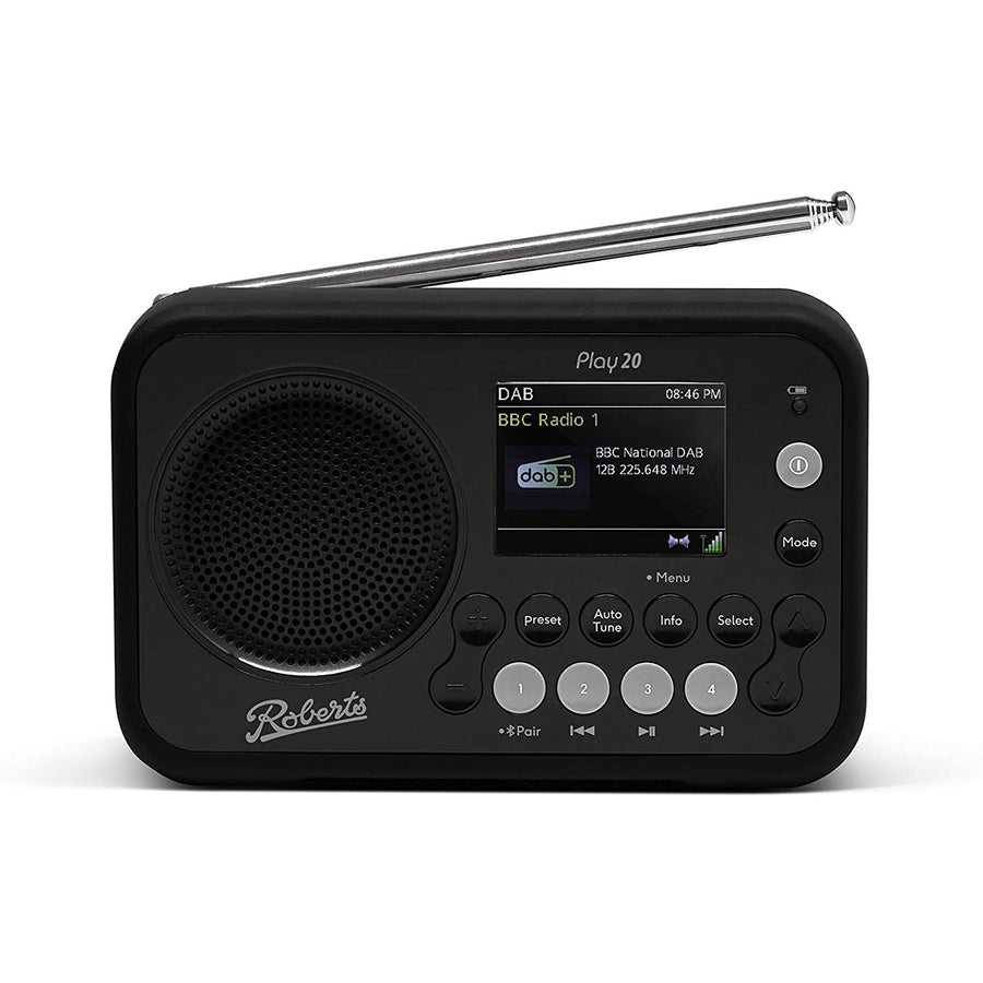 Roberts Play 20 Portable DAB & FM Radio in Black