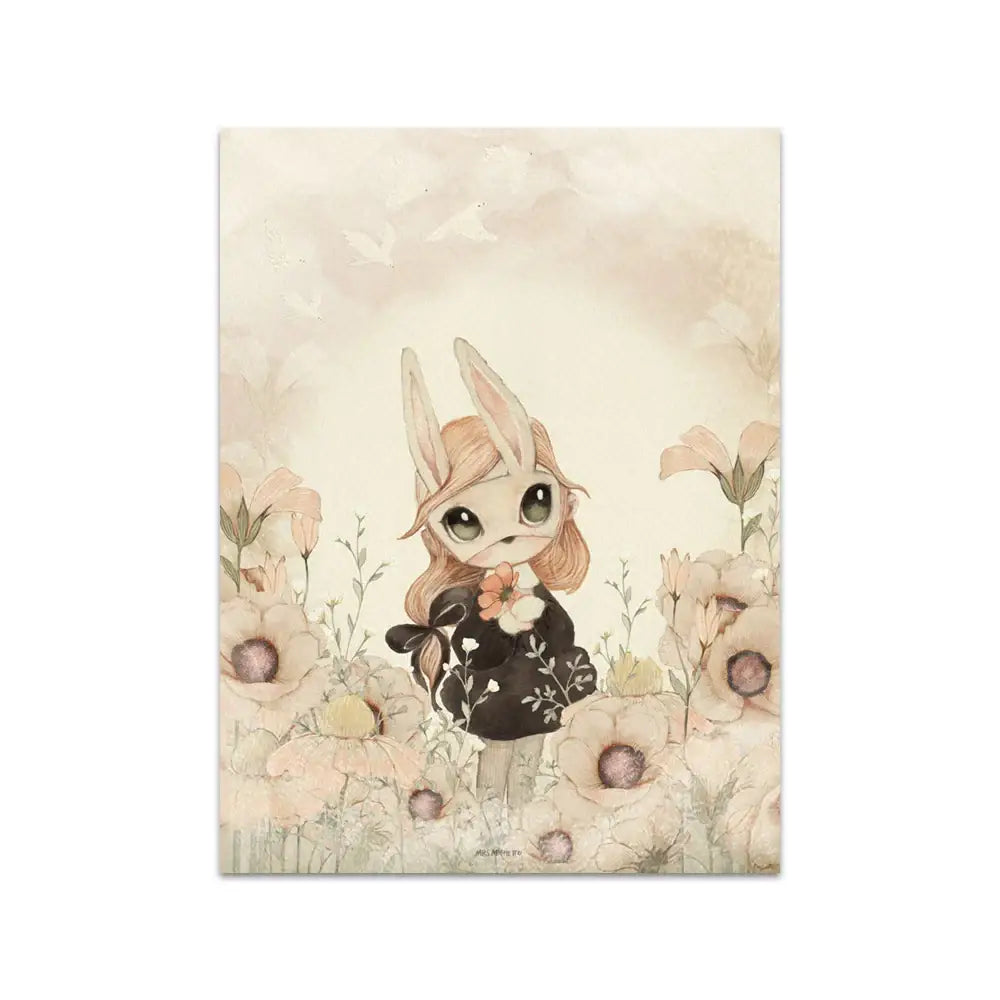 Beige Rabbit Canvas Art - 02 / 20x30cm No Framed