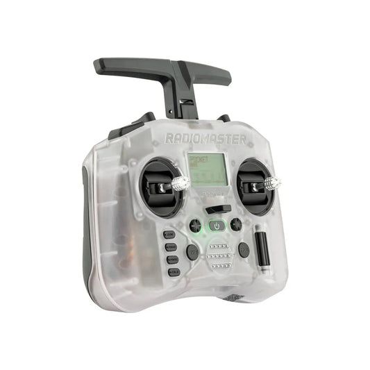 RadioMaster Pocket 2.4GHz 16CH ELRS/CC2500 Hall Gimbals Radio Controller for FPV Racing Drones with Built-in LED Lights - Transparent White / CC2500