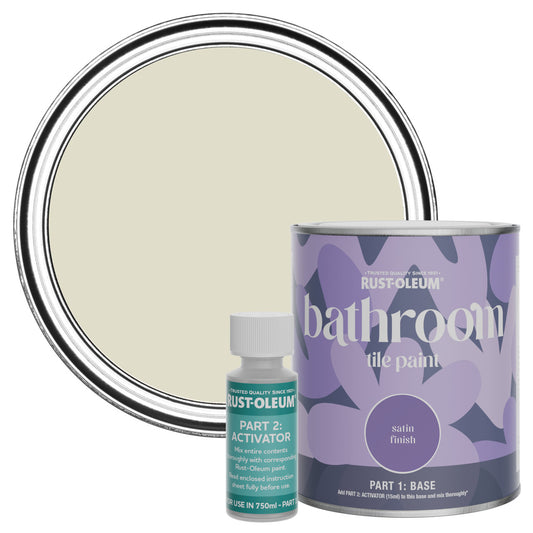 Rust-Oleum Beige Satin Bathroom Tile Paint - Relaxed Oats 750ml