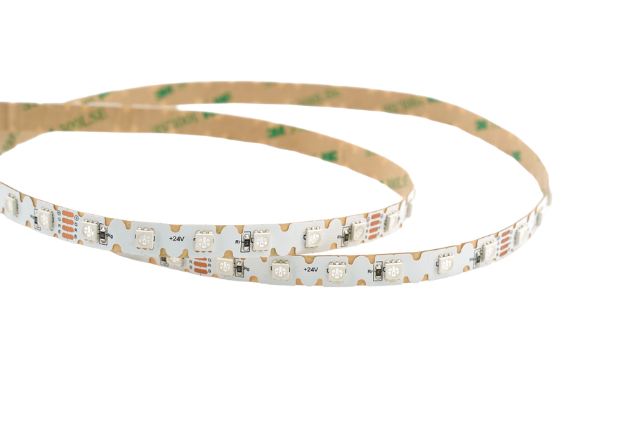 LED-ZigZag RGB Streifen 10 mm – 24 V, 60 LEDs/m, 14,4 W/m – ideal für Kurven & Rundungen