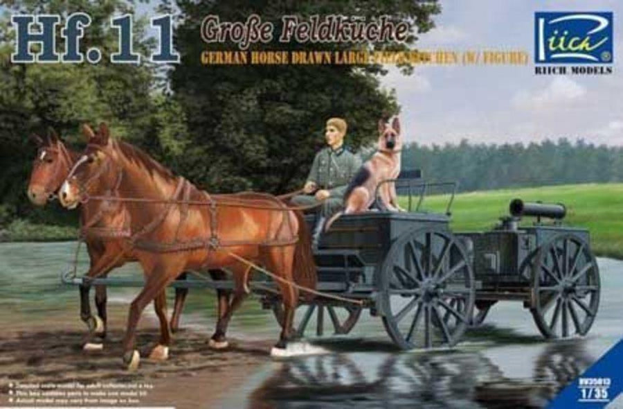 German Horses Drawn Large Field Kitchen Hf.11 (two horses&one figure,one dog