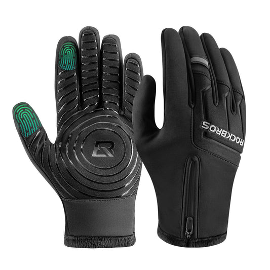 ROCKBROS Fahrradhandschuhe Touchscreen Warme Winterhandschuhe S-XL - Schwarz / EU SIZE S (ASIAN SIZE M)