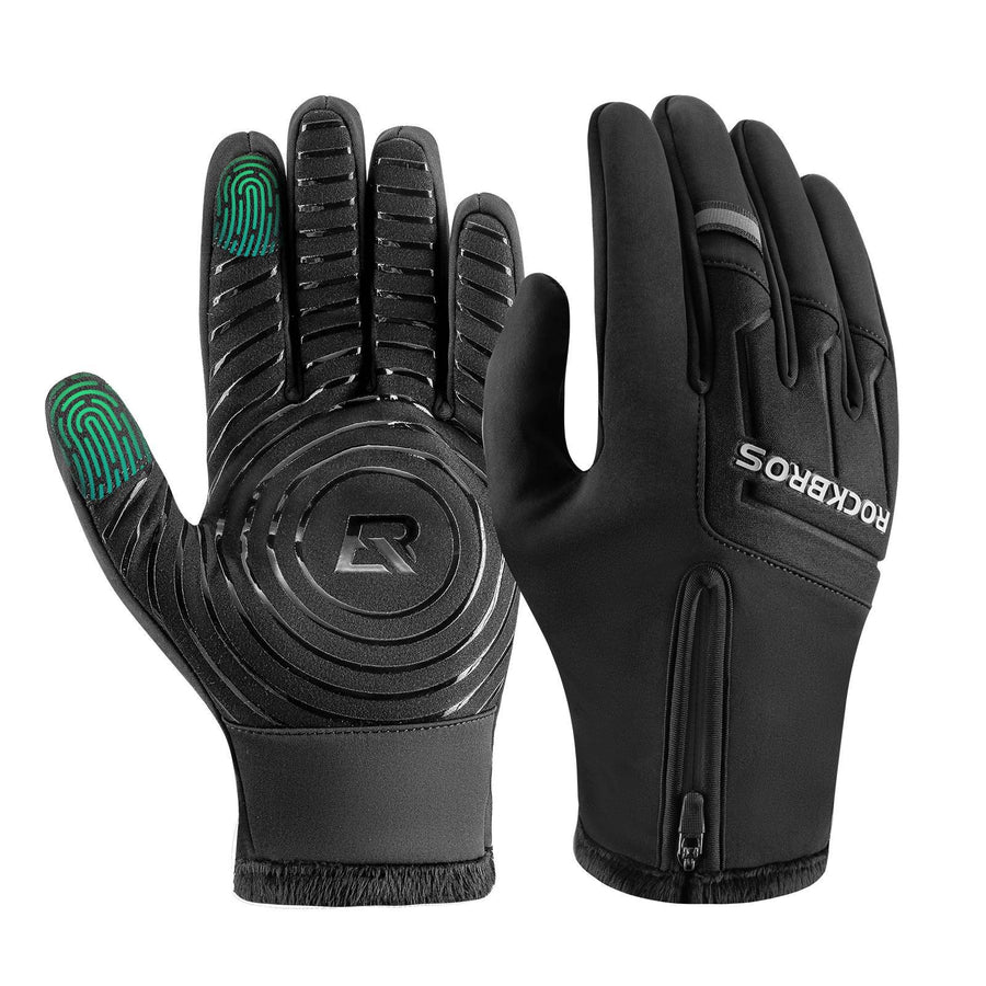 ROCKBROS Fahrradhandschuhe Touchscreen Warme Winterhandschuhe S-XL - Schwarz / EU SIZE S (ASIAN SIZE M)