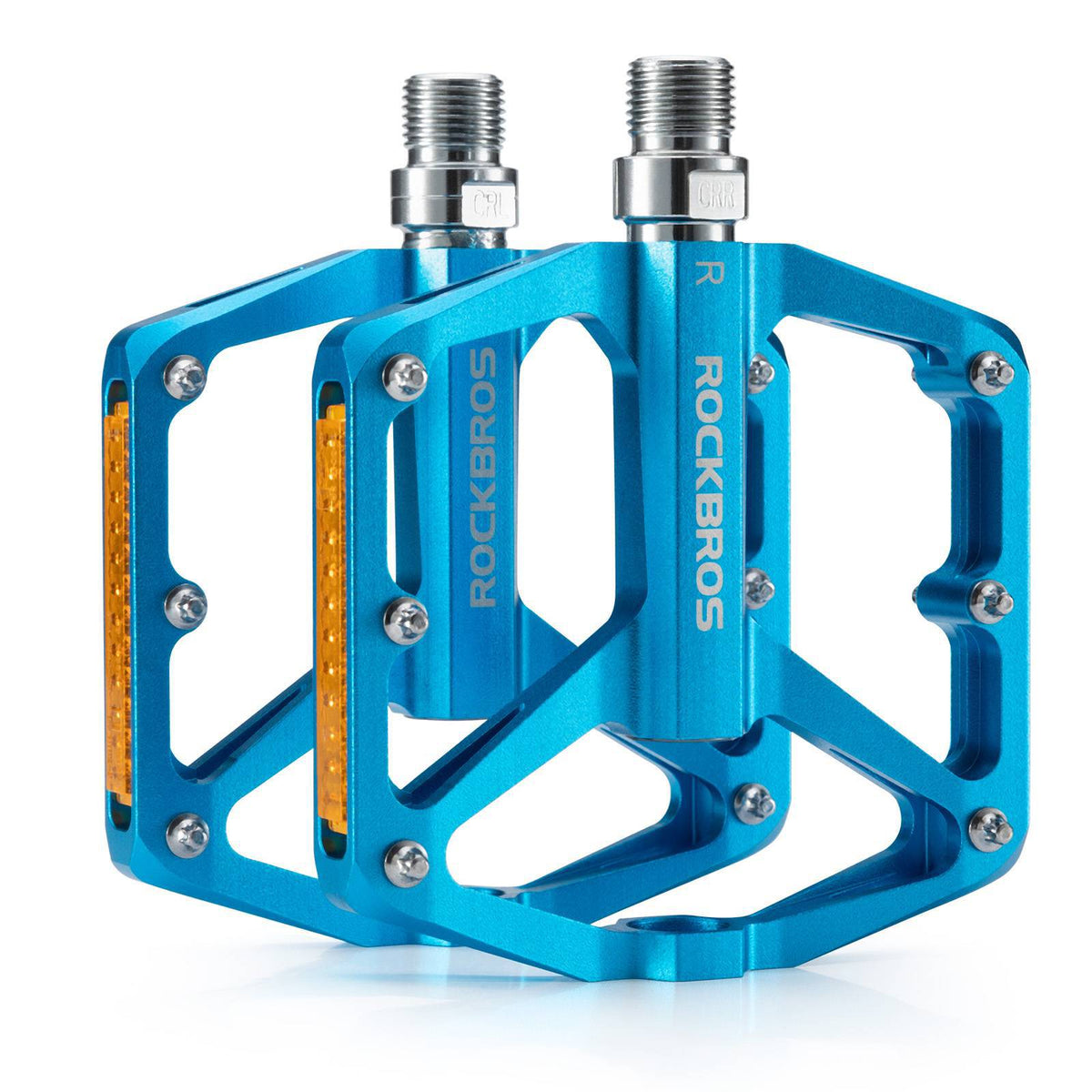 ROCKBROS Fahrradpedale mit Reflektoren aus Aluminiumlegierung 9/16 Zoll - Blau