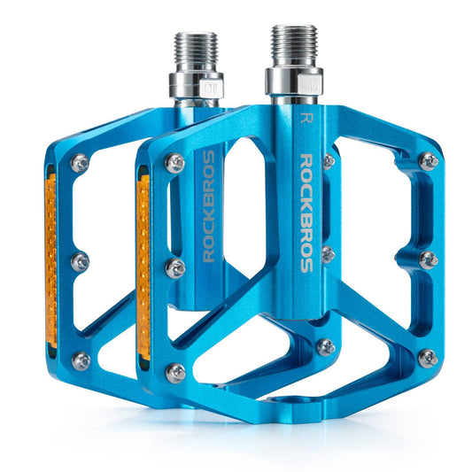 ROCKBROS Fahrradpedale mit Reflektoren aus Aluminiumlegierung 9/16 Zoll - Blau