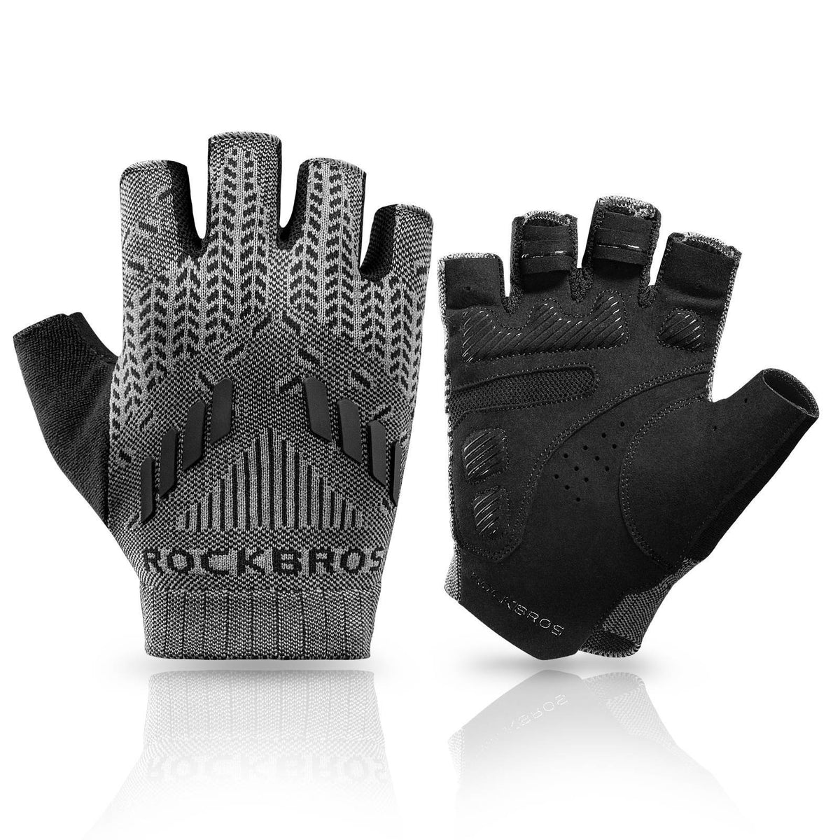 ROCKBROS Half Finger Shock Absorbing Cycling Handschuhe Sommer Herren - M
