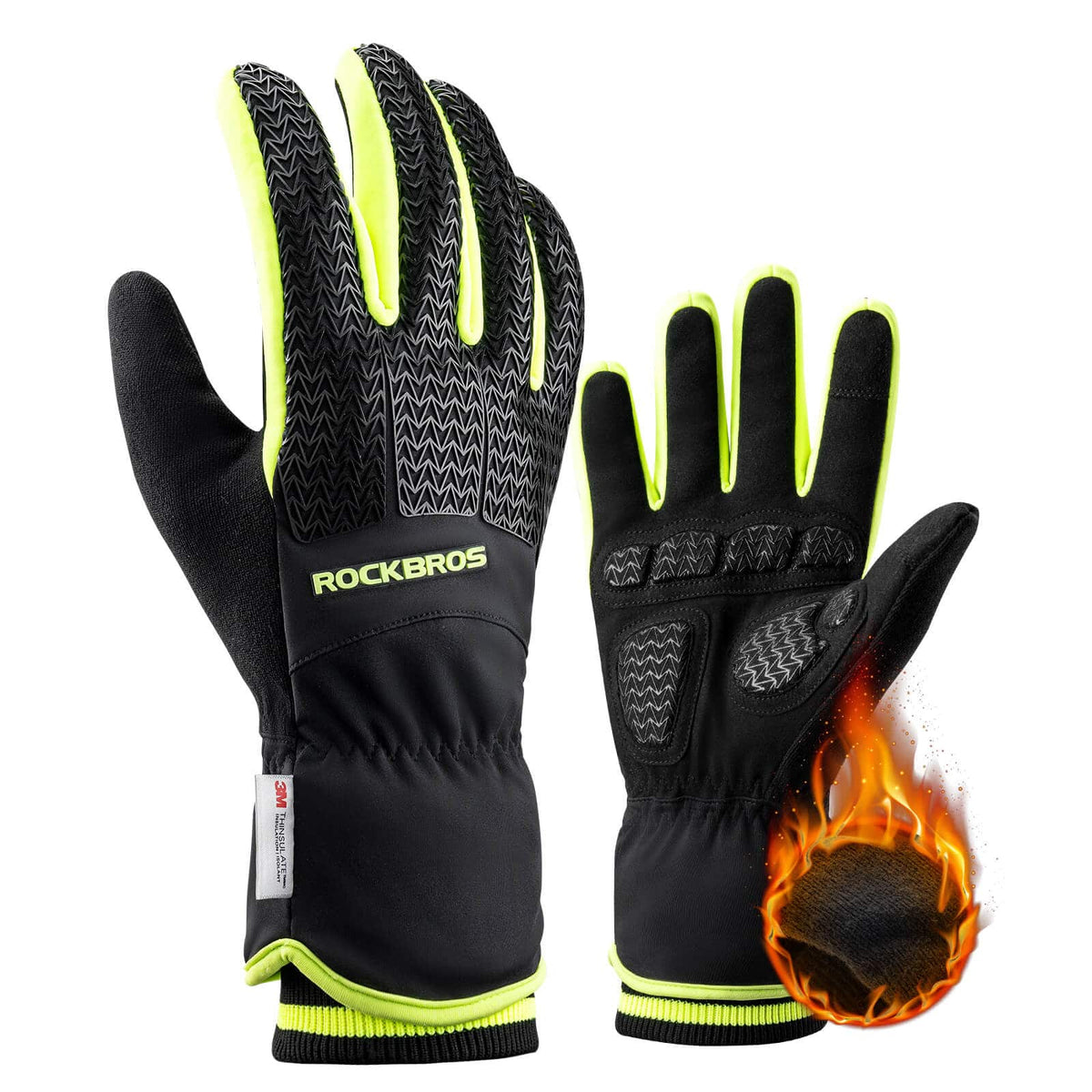 ROCKBROS Handschuhe Fahrradhandschuhe Touchscreen Thinsulate Skihandschuh - Small (S)