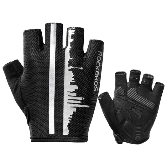ROCKBROS Kurz Fahrradhandschuhe SBR Stoßdämpfend rutschfest Unisex - S
