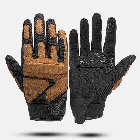ROCKBROS Motorradhandschuhe Winddichte Touchscreen Herren Handschuhe - Schwarz Orange / S