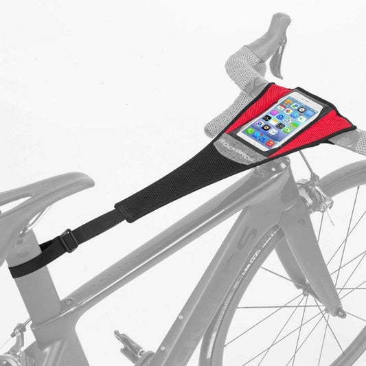 ROCKBROS Schweißfänger für Rollentrainer Fahrrad Rollentrainerzubehör - Rot Schwarz-Mit Handytasche