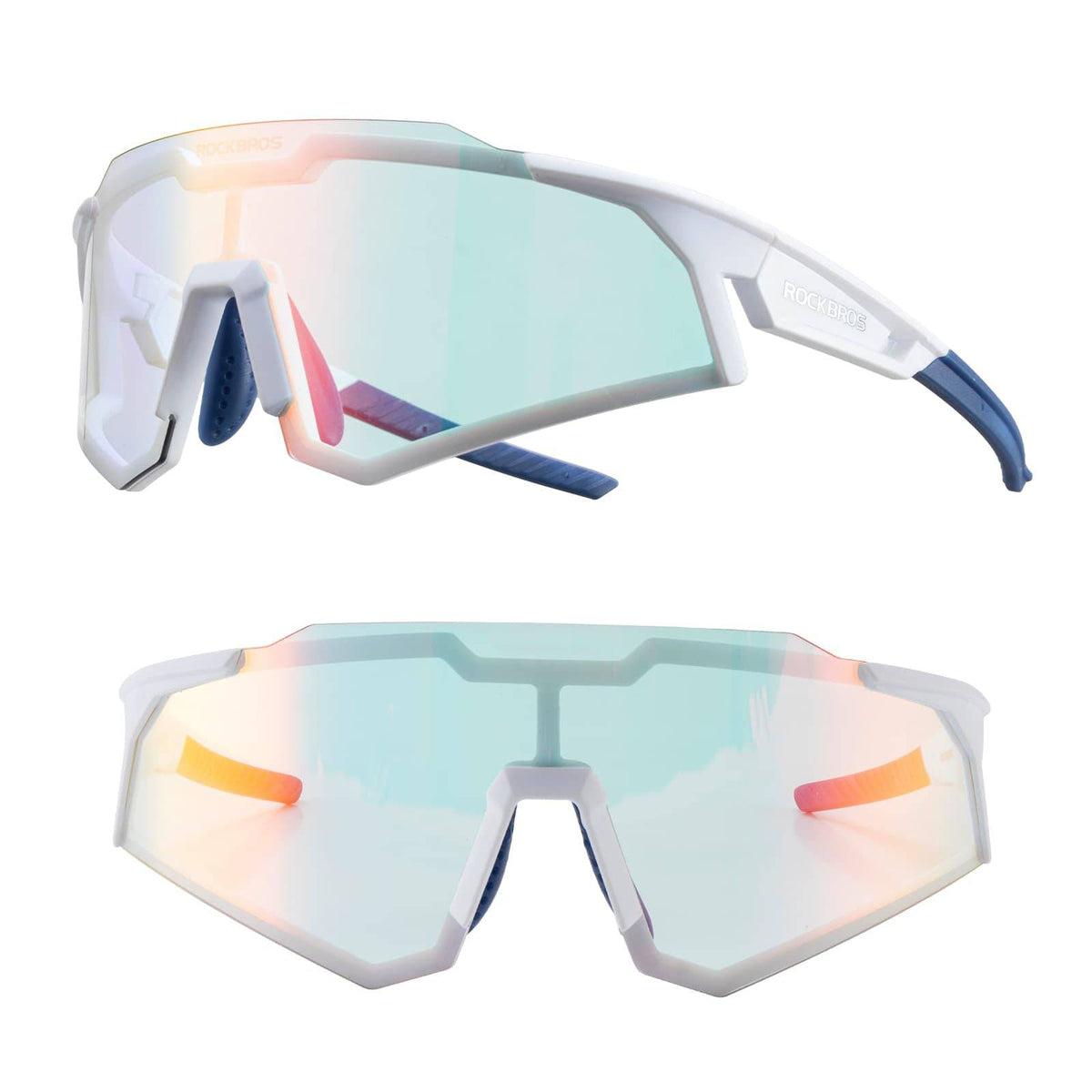 ROCKBROS Sonnenbrille Fahrradbrille Selbsttönend Outdoor UV400 Schutz - Reinweiß