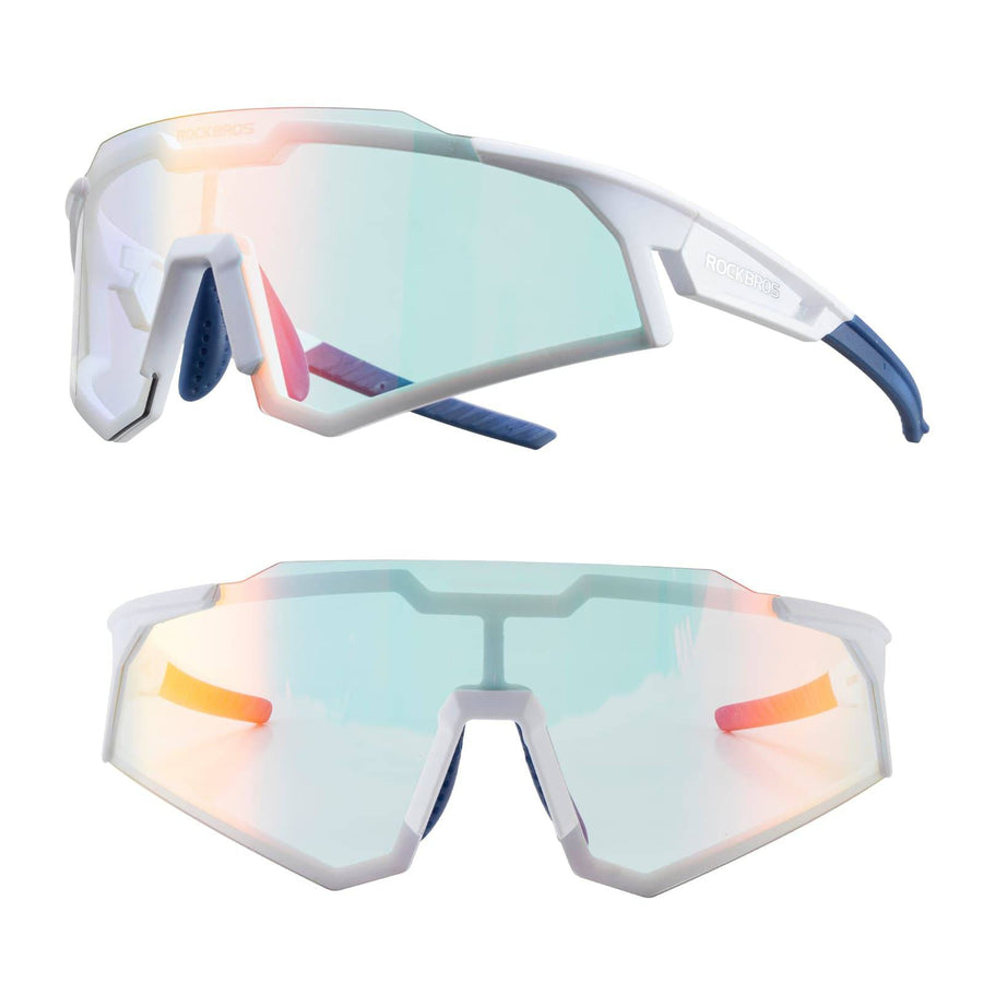 ROCKBROS Sonnenbrille Fahrradbrille Selbsttönend Outdoor UV400 Schutz - Reinweiß