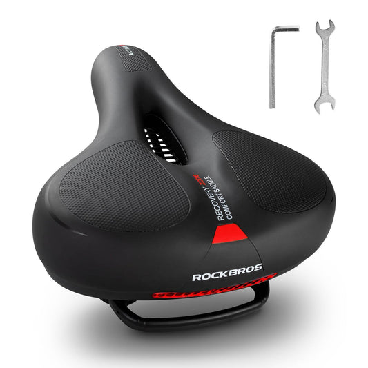 ROCKBROS wasserdicht Fahrradsattel für MTB & Rennrad aus Memory Foam - ‎Schwarz Rot