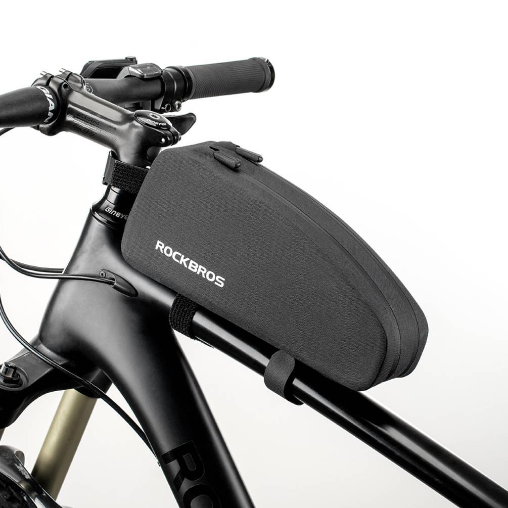 ROCKBROS wasserdichte Oberrohrtasche für Fahrrad 1L / 1.6 L Schwarz - M=1 L