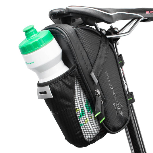 ROCKBROS wasserdichte Satteltasche mit Flaschenhalter für MTB Rennrad - Schwarz Grün