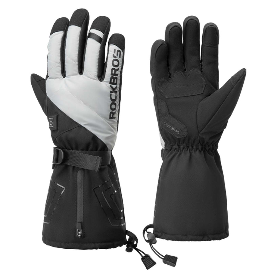 ROCKBROS Winter Handschuhe Beheizbare Fahrradhandschuhe mit Batterie M-XL - M